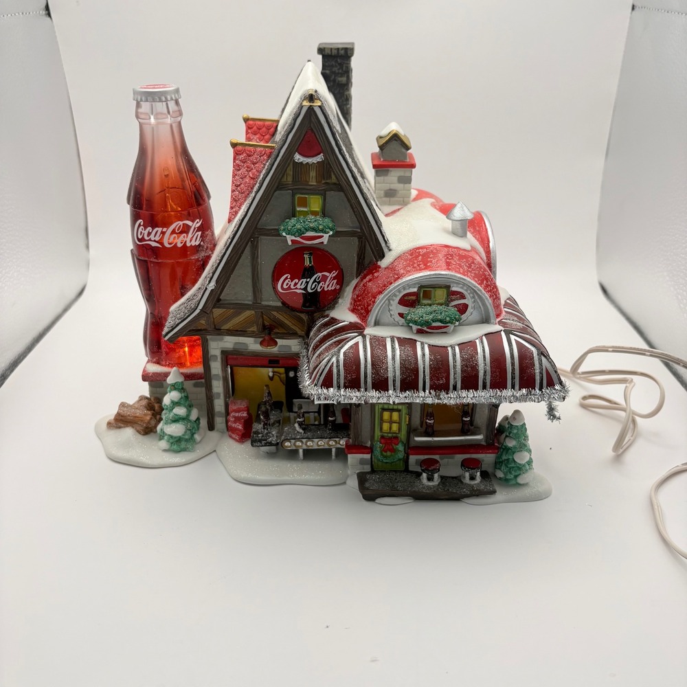 Dept 56 North Pole Series Coca-Cola Fizz Factory 56.56754 Missing Flags